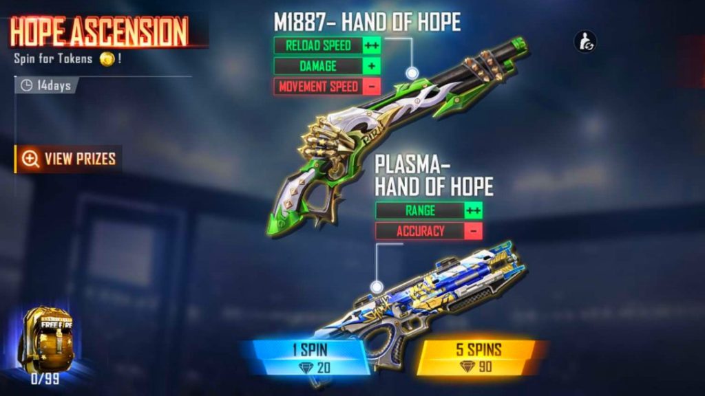 Free Fire Hope Ascension Event, Hope Ascension Event in Free Fire, Free Fire Hand of Hope Gun Skin, How to Get M1887 Hand of Hope Gun Skin, How to Get Plasma Hand of Hope Gun Skin, Free Fire Event Today, Free Fire Rewards, Get Free Fire Gun Skins